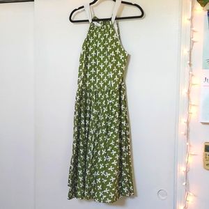 Green Fleur de Lis Harley Swing Dress